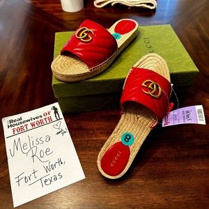 Absolutely Authentic Gucci Slides Size 8 red quilted